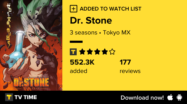 almorohen14's tweet photo. I've just started following Dr. Stone https://t.co/KtcUP7DxGN #tvtime https://t.co/0HG3GyUoQh