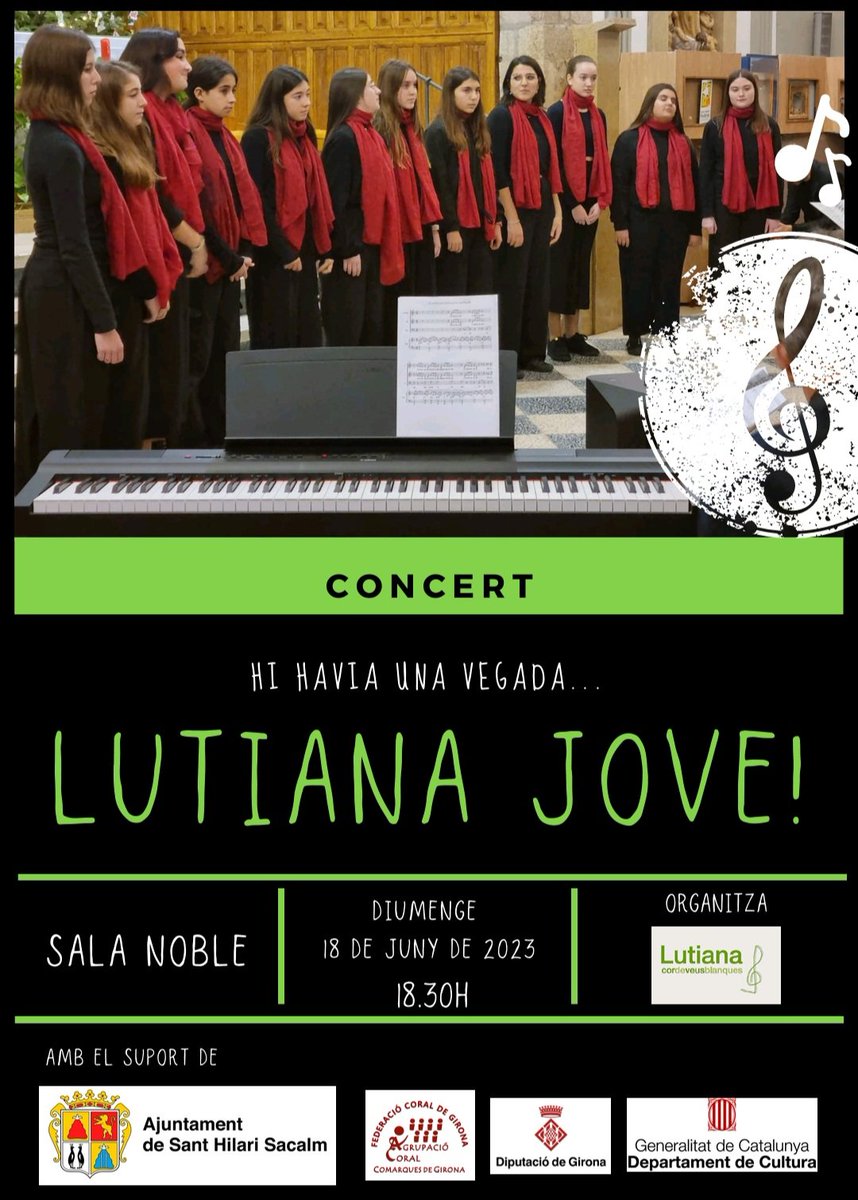 Gent de <a href="/santhilari/">Sant Hilari Sacalm</a> i contrades! Reserveu-vos el diumenge! Les Lutis Joves actuen a la Sala Noble!!! #music #choralmusic #lutisjoves