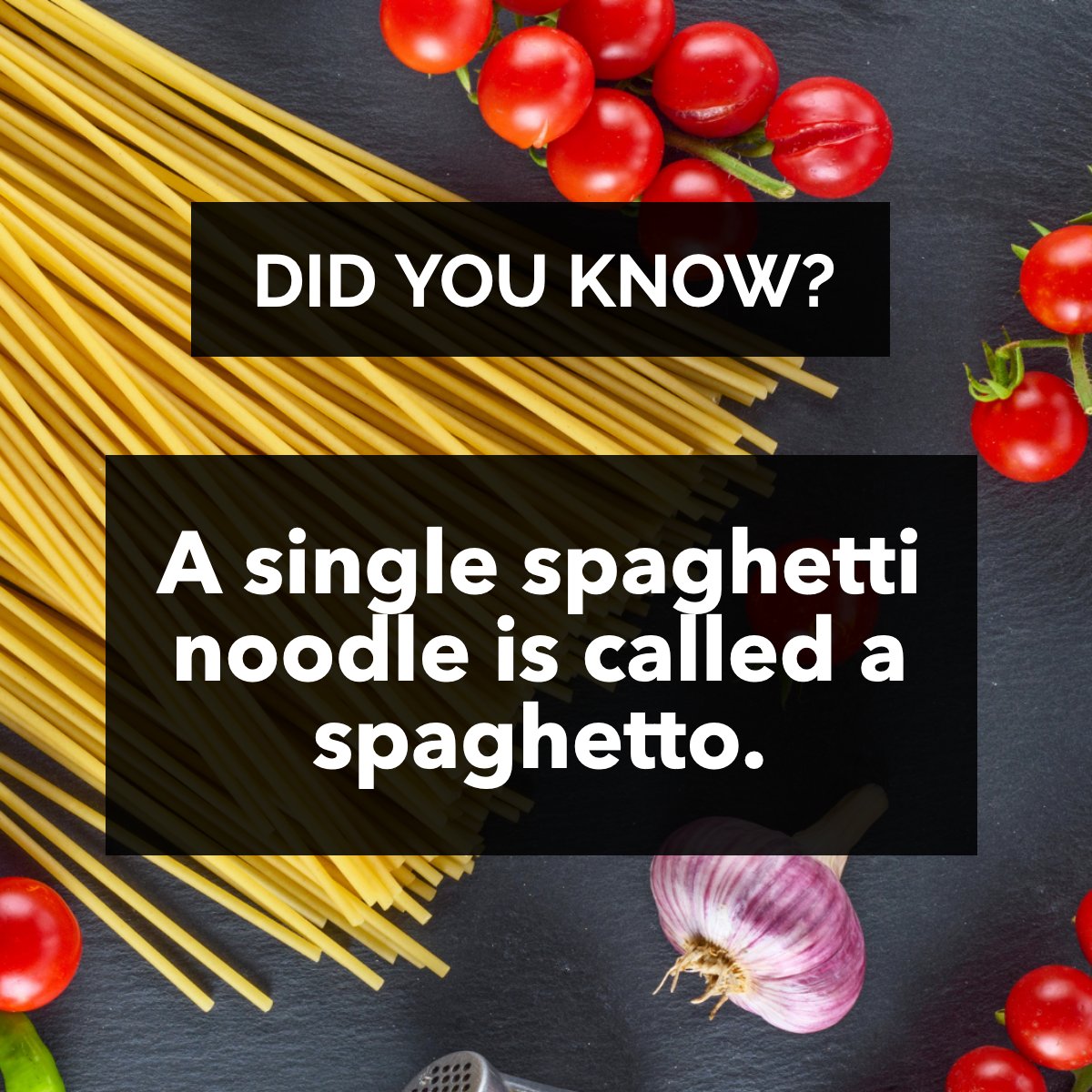 Did you know? 

A single spaghetti 🍝 noodle is called a spaghetto.

One spaghetto, please!

#didyouknowthat     #spaghetti     #spaghetto     #pasta     #noodle     #cooking     #kitchen     #italian     #foodfacts
#realestate #realtor #southcarolina #homebuyer