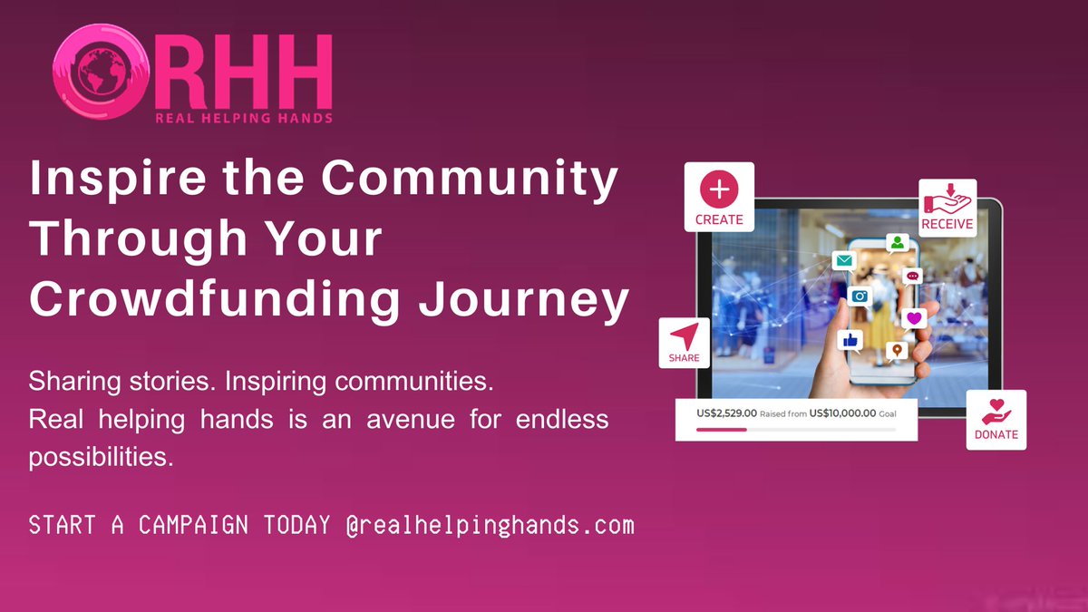 RHelpingHands's tweet photo. Organize a crowdfunding campaign now to fund your community projects.

Visit us @realhelpinghands.com

#rhh #realhelpinghands #realhelpinghandsfundraiser #charity #fundraising #givingback #community #like #follow #share https://t.co/FdqYBrEx4m