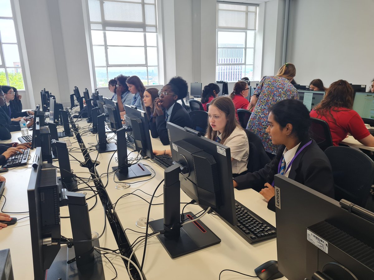 BishopChalComp's tweet photo. Today, we had an incredible time at Aston University's Cyber Girls workshop. Amazing guest speakers from WM Crime Unit, Police, and GCHQ inspired these talented individuals, aiming to bridge the gender gap in the Cyber world. #BCComputing #CyberGirls @BishopChalloner @NCSC https://t.co/5xRnOUZyJL