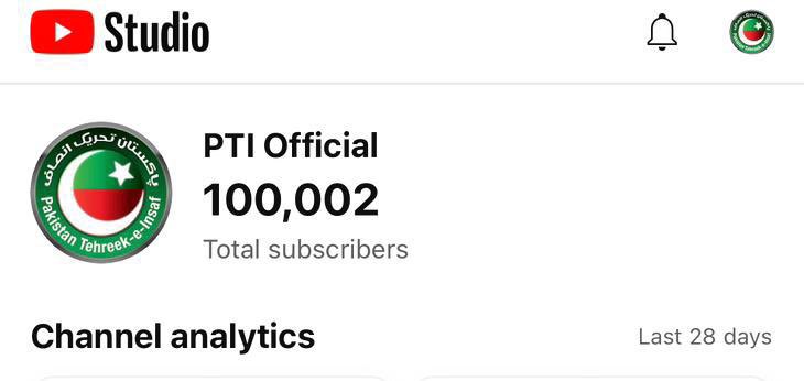 Thanks all for subscribing to our 'Backup YT channel' & making it 100K in 30 hours. 

PDM is running a coordinated campaign to ban our main YT Channel, so we have created this just in case they are successful. If you haven't subscribed to it, plz do now at youtube.com/@PTIOfficialCh…