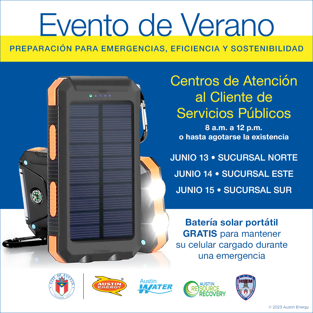 Austin Energy on Twitter "Del 13 al 15 de junio, ofreceremos