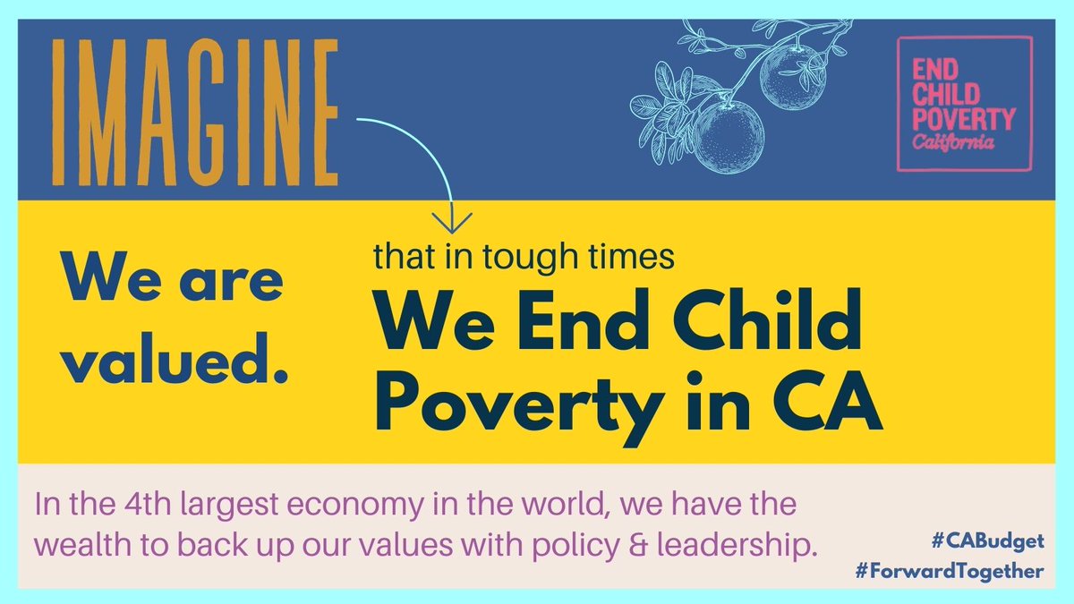 📰 MONDAY NEWS FROM #CALeg!

📣The 2-Party #CABudget agreement between the #CASenate & #CAAssembly is out! 

Here are the 
🌻#EndChildPovertyCA IMAGINE #ForwardTogether🌻
priorities included in the budget bills!