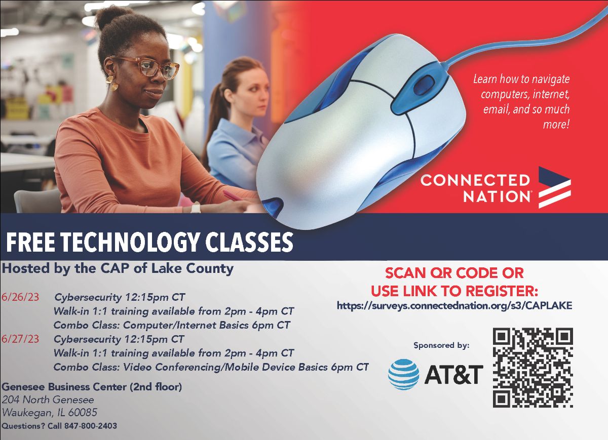 CAPofLakeCounty's tweet photo. FREE Technology Classes June 26 &amp; 27 - *https://t.co/5R3SQrDhFn* https://t.co/ueltfCUkBx