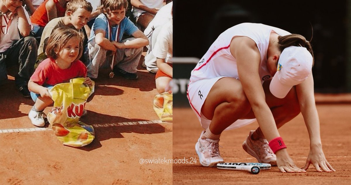 'I wasn't that kind of kid who instantly fell in love with the racket.' 
Today a four time Grand Slam champion, a inspiration, idol, role model, legend and kind human being. 
Iga back in 2004 and today 2023 as a 4 time Grand Slam champion. 
#teamSwiatek 🧡🏆
