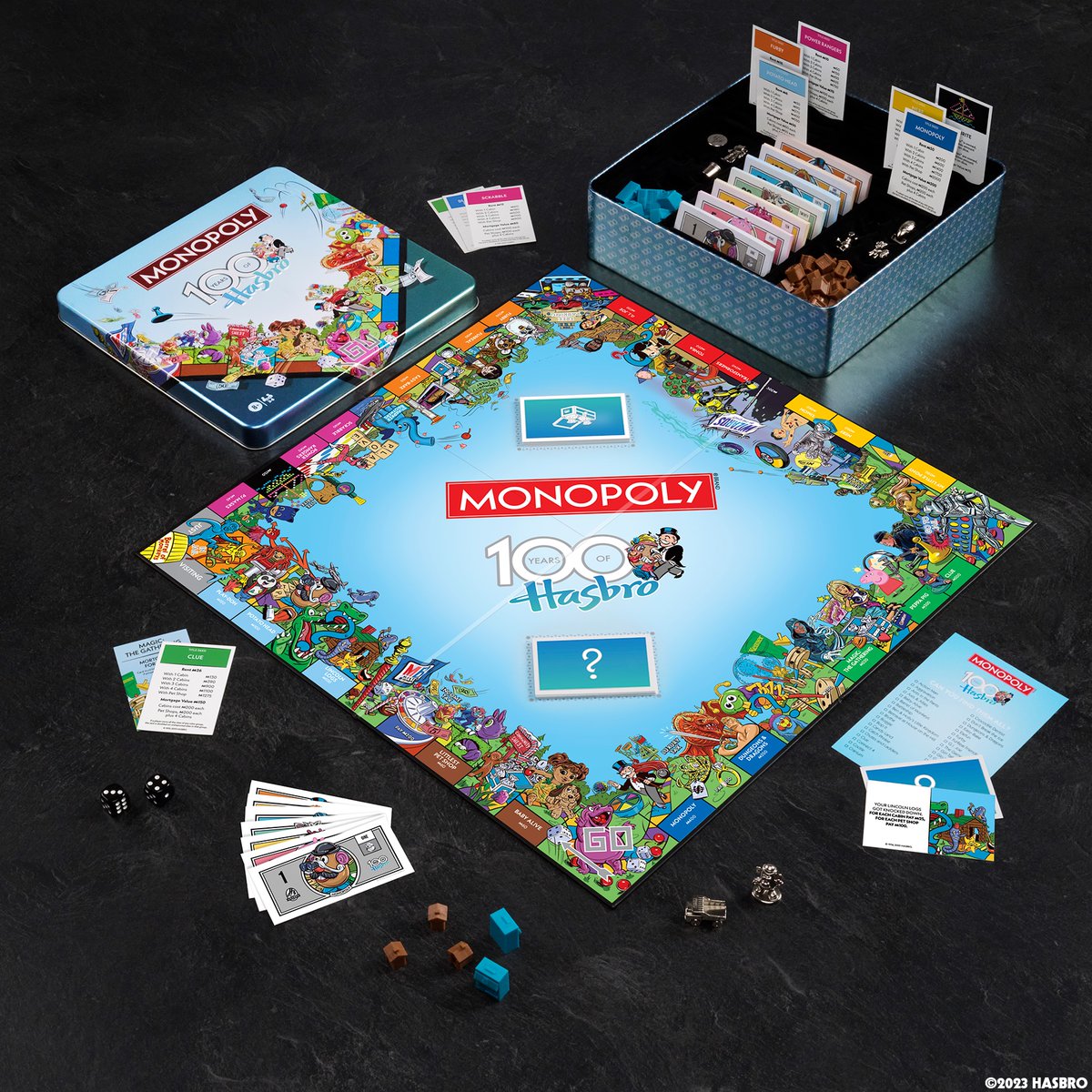 🎉 Celebrate Hasbro's 100-year legacy w/ a limited edition Monopoly by WS Game Company! A custom illustrated game board, highlighting 90 of Hasbro's most acclaimed brands including Transformers, Peppa Pig, Magic: The Gathering, My Little Pony, Nerf and so many more!