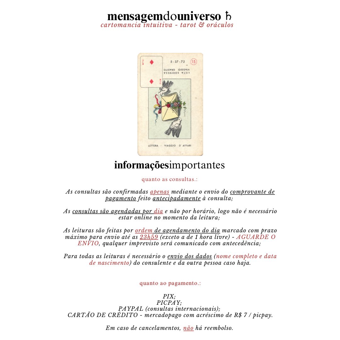 msgdouniverso's tweet photo. oie! 💌 
gostaria de uma leitura aprofundada em detalhes pra chamar de sua? vem ver os meus métodos, valores e informações (essenciais) abaixo.: https://t.co/NMJZiYTynn
