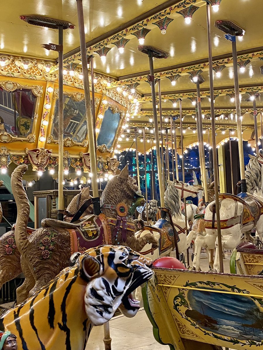 👁 always love a good Carousel. This one had two cats with the fish in their mouths. Unfortunately 👁 couldn’t go around to get the front shot of them because of it being roped off. #CastlePark