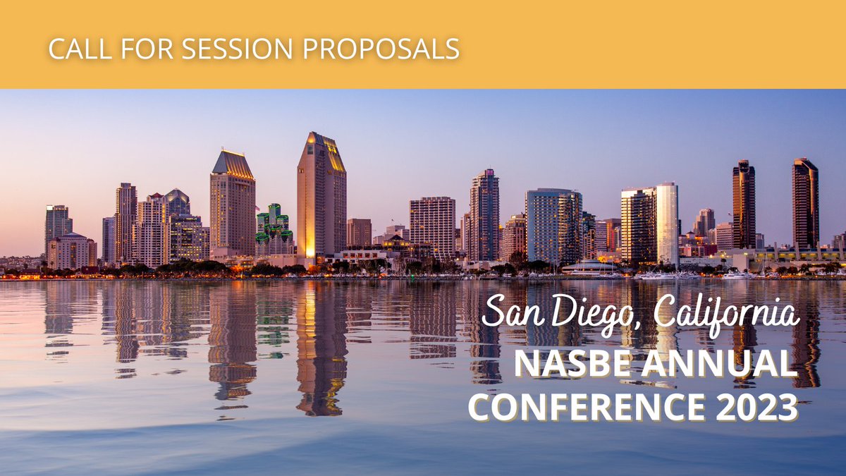 📣 Propose a session for NASBE's Annual Conference in San Diego, October 25-28. Details here on what members of state boards of education are seeking from presenters:  ow.ly/tJj050OwZhi   

 #NASBE23
