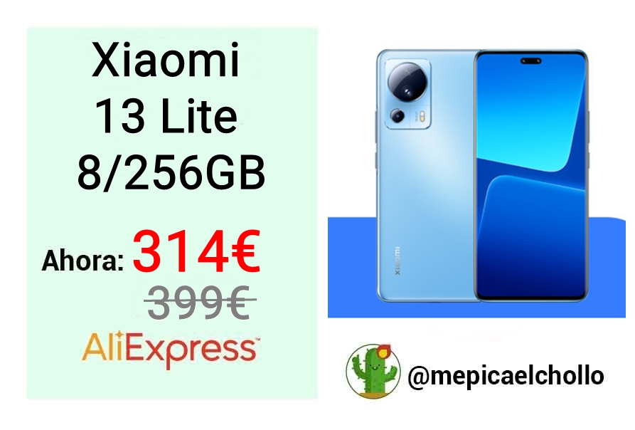 AliExpress
Xiaomi 13 Lite 8/256GB

✅Batería de 4500mAh
✅Pantalla de 6,55"
✅Cámara principal de 50MP
✅Cámara frontal de 32MP
✅RAM 8GB
✅ROM 256GB

Link: tc.tradetracker.net/?c=15716&m=12&…