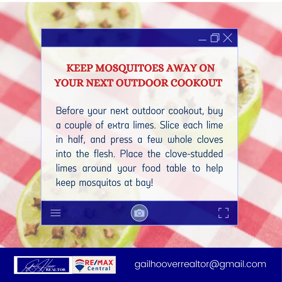 GailHoover's tweet image. Summer is a great time to embrace the warm weather; do not let mosquitoes ruin your outdoor cookout. Buy a couple of extra limes and drive the mosquitoes away! Here's how.

#summerhack #summer2023 #LehighValleyPA