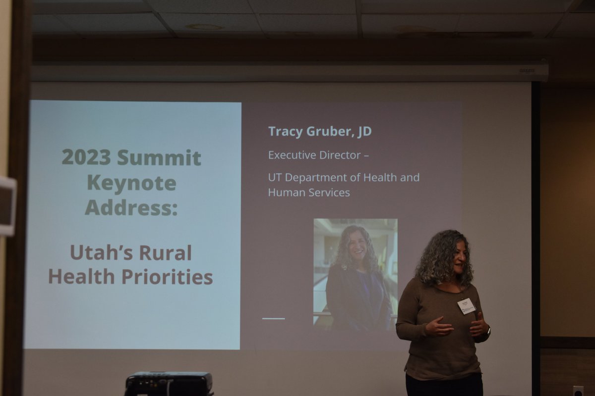 ashleymoretz's tweet photo. We were fortunate to have Tracy Gruber, @UtahDHHS  Executive Director, kick off our 12th #RuralHospital  Administrators' Summit last week. We appreciated her engaging these #ruralhealthcare leaders on their priorities and how DHHS can support them &amp; their #communities. https://t.co/qx3gcR77By