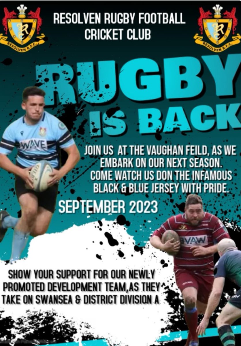 ResolvenRFC's tweet photo. In a quick turn around preseason training has been set for the 29th of June we welcome all old,new and current players to attend we are running 2 sides again this season so whatever your looking to get out of rugby we can offer it!💙🖤#ifyoubuildittheywillcome 
@AllWalesSport https://t.co/ycUjOUWWNt