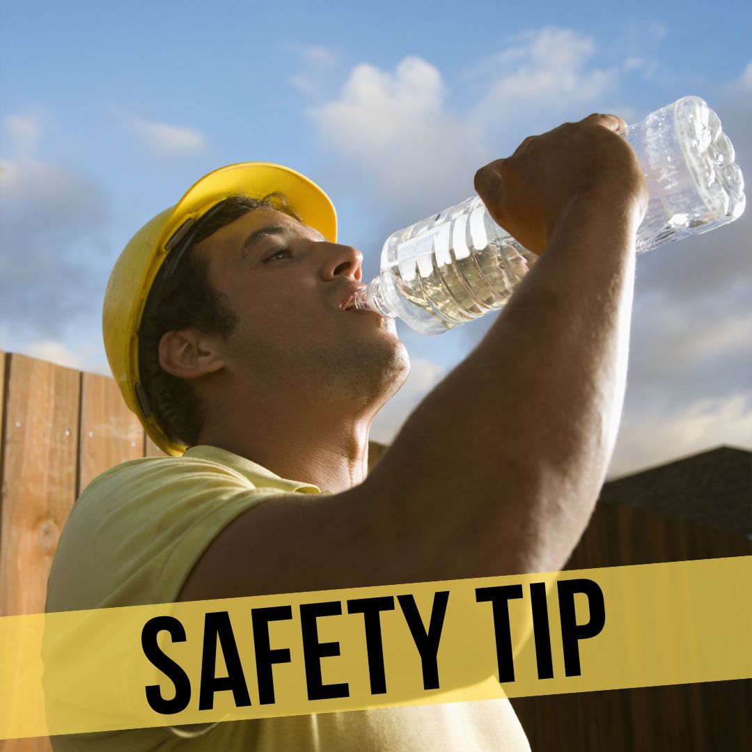 Don't wait until you're thirsty, stay hydrated at all times when on the site in the summer! 💧 We recommend drinking every 15 minutes. #SafetyTips