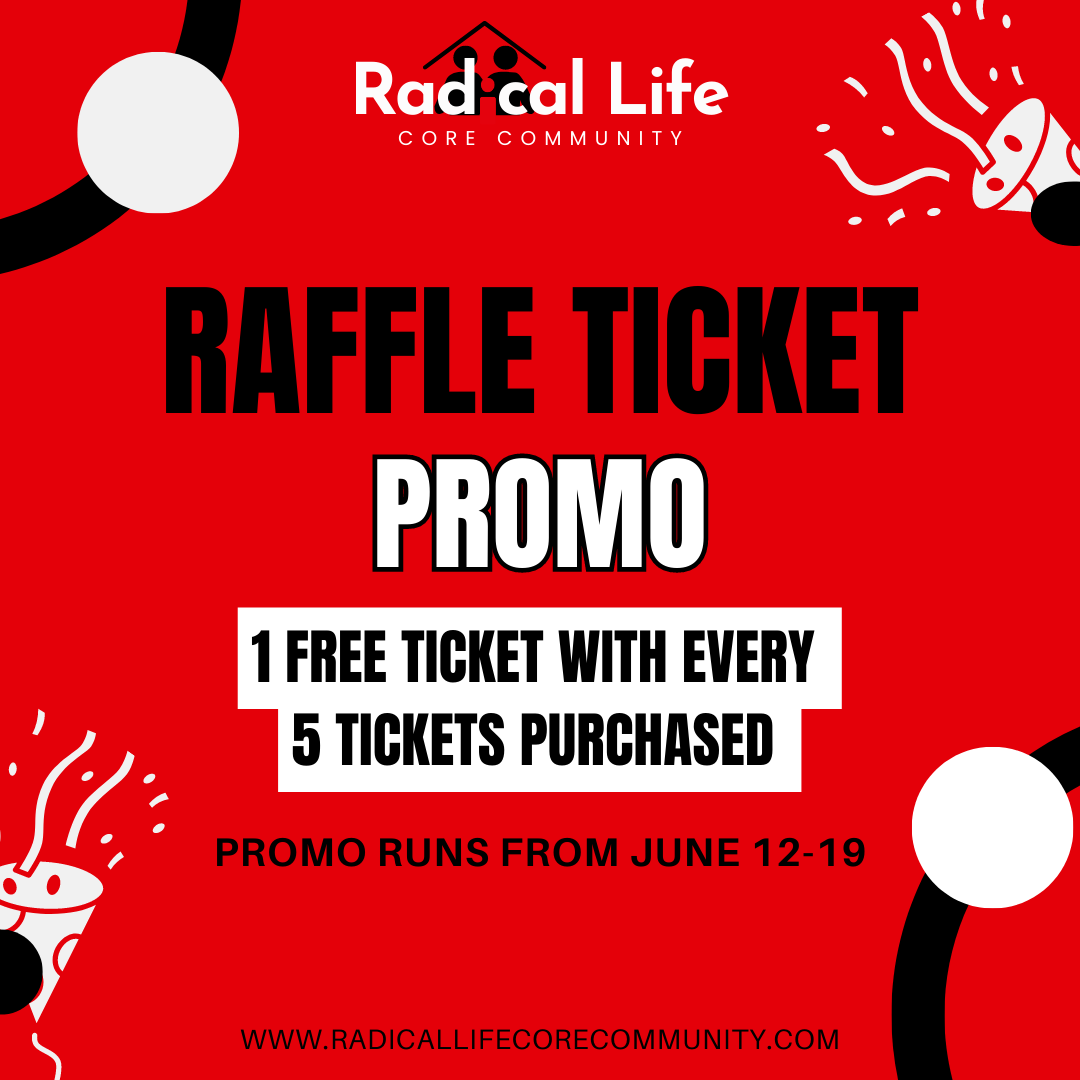 Radical_Life_CC's tweet photo. Now's the time to buy raffle tickets! If you buy raffle tickets today-next Monday, you will get 1 free ticket with every 5 tickets purchased! Use the link below to #dosomethingradical and purchase your raffle tickets TODAY.
https://t.co/0MUlnUm2F2
#radicallifecorecommunity https://t.co/lUGdYKuhok