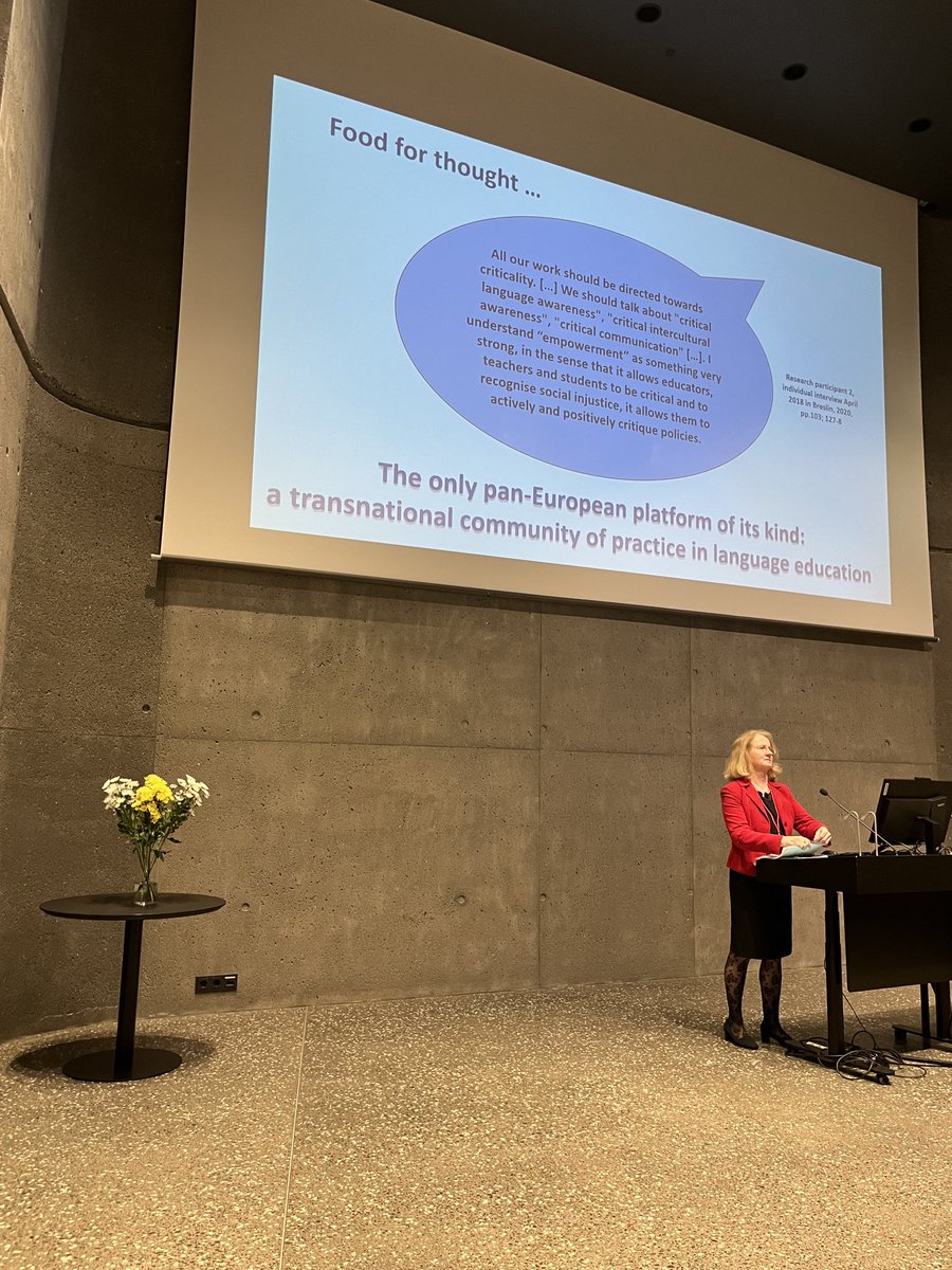 FIPLV's tweet photo. Day 2 keynote by the brilliant Director of @CoE_Education #ECML & Head of Language Policy @coe at our #FIPLV #NBR conference in #Reykjavik #FutureLanguages2023. Thank you! Learners & their #plurilingualism at the heart of learning. #inclusion #inspirational https://t.co/4iHRusvgMN