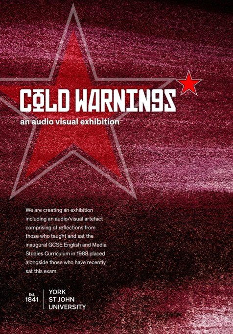 🧵 If you studied or taught Cold War literature in the very first English and Media Studies GCSE in 1987-1988, York St Johns University want your memories for their COLD WARNINGS exhibition! 1/2

Here's the direct link to their survey: bit.ly/3N08p45