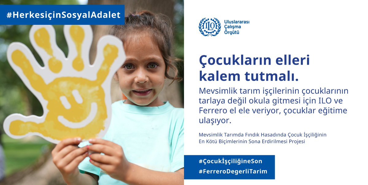 iloankara's tweet photo. Mevsimlik tarım işçilerinin çocuklarının #TarlayaDeğilOkula gitmesi için ILO ve #Ferrero el ele veriyor, eğitimde #FırsatEşitliği sağlamak için çalışıyor. #HerkesİçinSosyalAdalet #ÇocukİşçiliğineSon #FerreroDegerliTarim https://t.co/fvjkhp8efP