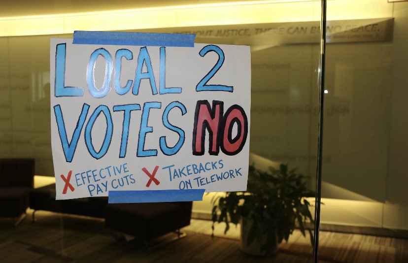 UnionStaffSEIU's tweet photo. @SEIU Unionized staff at @SEIU authorized a STRIKE and have been working under an expired contract since September. We’re tired of @MaryKayHenry and @aprildverrett using corporate tricks and delay tactics instead of bargaining in good faith to ensure #UnionsForAll starts at home! #1u https://t.co/yOMNN04zem