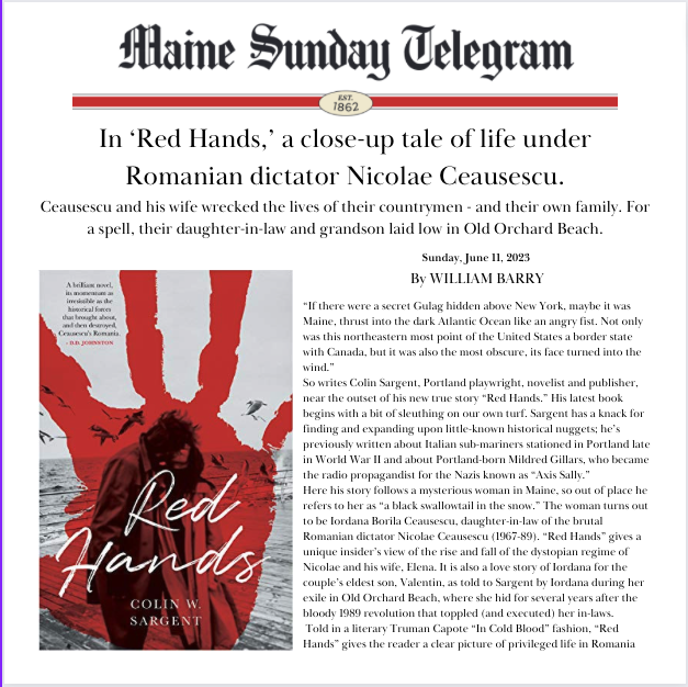 Opening the Sunday paper to find a review of Red Hands was a wonderful treat. Thank you William Barry for your thoughtful words. Intriguing connections!

Read the rest at colinsargent.com/redhands/revie…