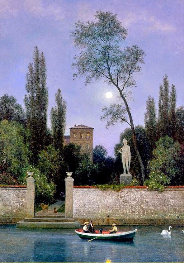 fraveris's tweet photo. Painting by Georg Emil Libert (Danish, 1820 - 1908)
'Italian Villa in Moonlight', 1868. https://t.co/qXj2JBFjIH