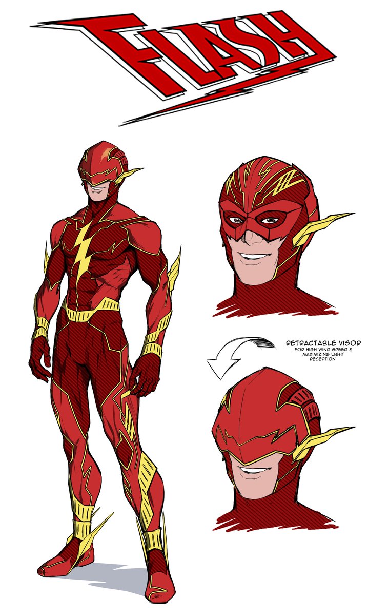 This was fun. Thanks for the prompt @L_B_C_95 
I wanted to go as far out with these designs as I could while also feeling like a feesible design if the movie were really made. #justiceleaguemortal #Flash