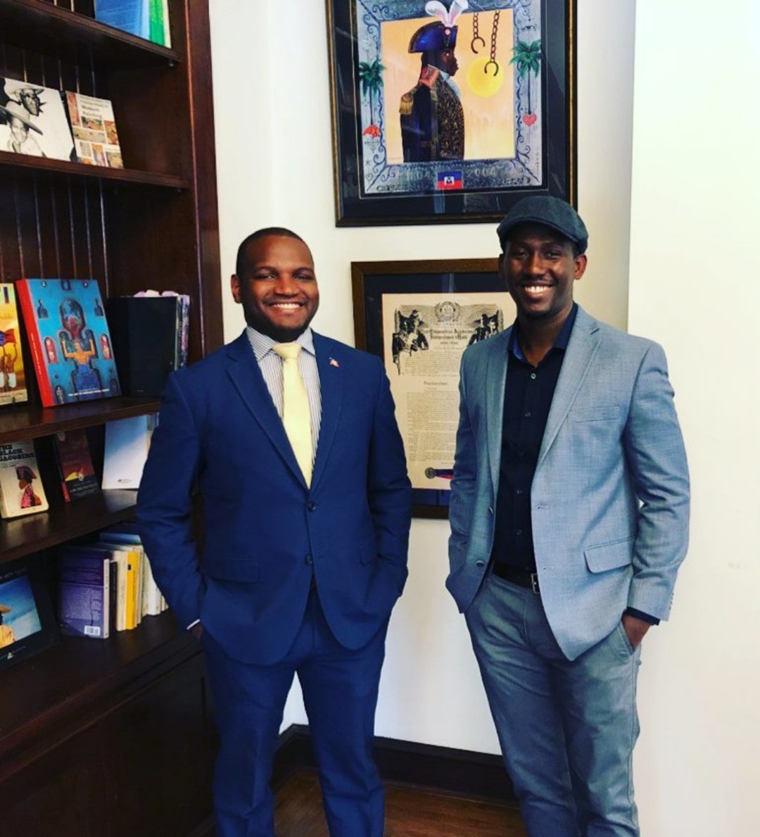 dave_filsaime's tweet photo. #5YearsAgo - June 12, 2018: As Director of Culture and Education at the Embassy of Haiti in Washington, I welcomed filmmaker Dudley Alexis to the embassy. He came to Washington, DC for a screening of one of his films, "Liberty in a Soup". https://t.co/LB3SmKNOhF