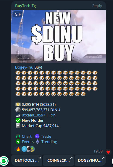dfddh9's tweet photo. @RichardHeartWin ⏩

Nice moves by $DINU #Dogeyinu
Some whales🐋 joined the #family
and nice buy'ins flowing in

Big potential for sure  ✋🤚

#Memes #Crypto #CryptoTwitter #Ethereum #ERC20 #Memecoinseason2023 #cryptocrash #CryptoNews #ShibaInu #Dogecoin #DINU #Dogsoftwitter #1000xgem #1000x https://t.co/OJofitWt43