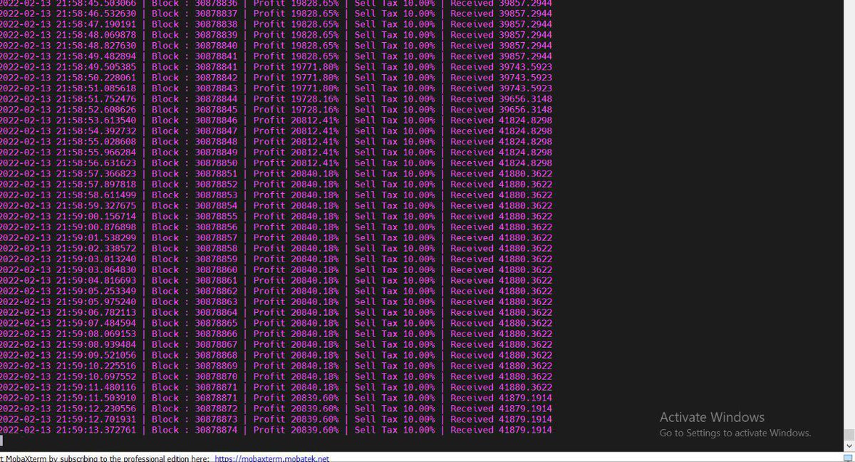 Our #BOT will also Print real-time prices and profit! #SniperBot #Snipergang #OpenSesame #CMClisted