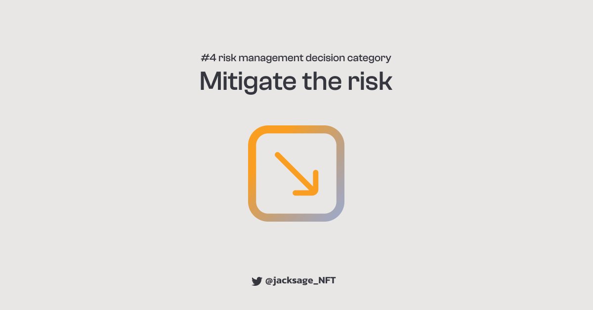 jacksage_'s tweet photo. Mitigating risk involves taking actions to reduce the likelihood of a risk occurring, such as accepting practical terms or implementing certain technical or organizational measures to reduce the risk of a specific event from happening.

🧵(7/11) https://t.co/2jCY2SHzYV