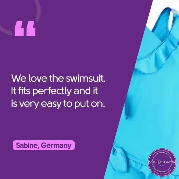 It’s a fabulous feeling when you find a swimsuit that fits. We're glad you're happy Sabine! 👙🩳 

#specialkids #specialneeds #speacialneedsuk #autism #autismuk #downsyndrome #ADHD #ADD #sensorytoys #kidsgarments #kidsclothes #kidsfashion