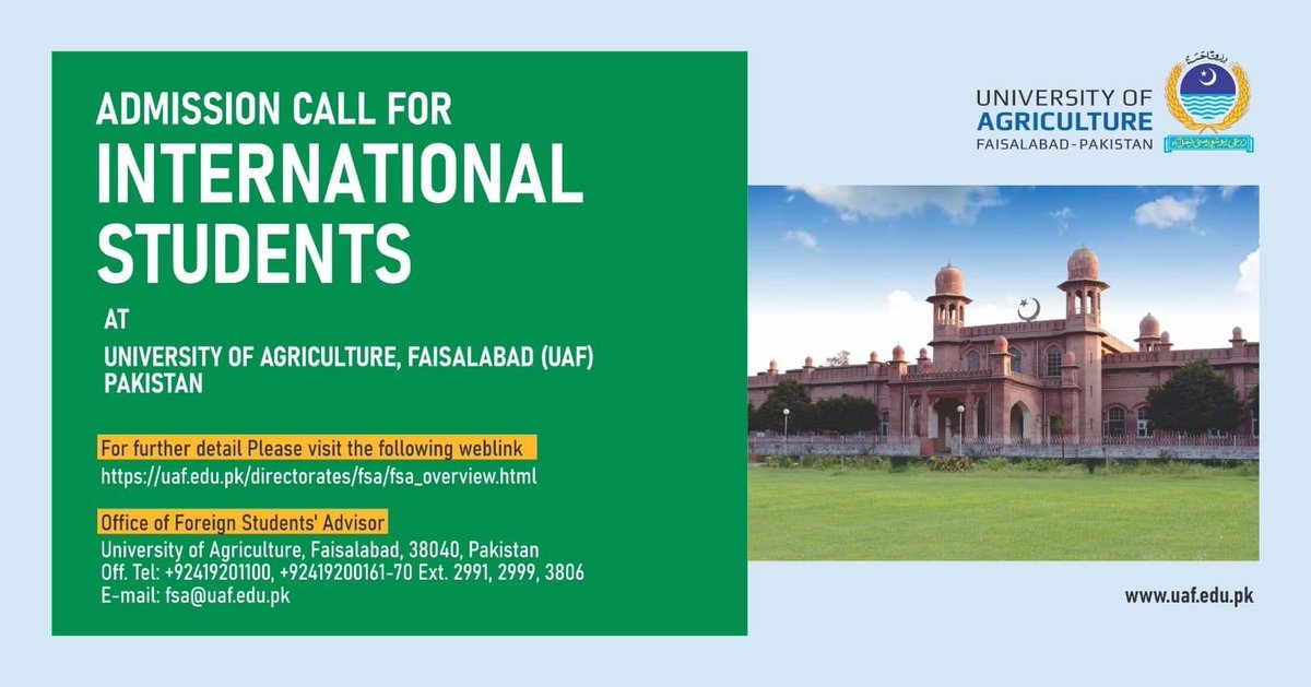 University of Agriculture Faisalabad (@universityofag2) on Twitter photo 