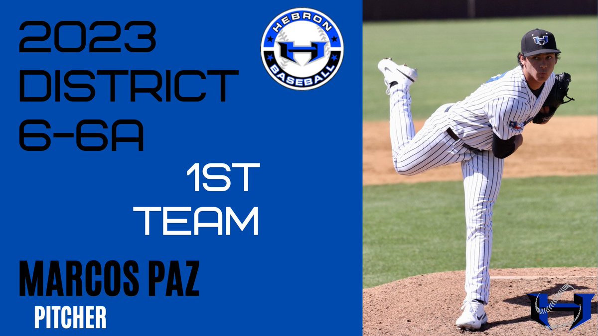 HebronHawksBaseball (@hebronbaseball) on Twitter photo Congratulations <a href="/Marcos_Paz5/">Marcos Paz</a> !
District 6-6A 1st Team ALL-DISTRICT Pitcher
#HPND
#uncommitted
<a href="/lisdsports/">Lewisville ISD Athletics</a>
📷<a href="/KOfotog/">Keith Owens</a> Congratulations <a href="/Marcos_Paz5/">Marcos Paz</a> !
District 6-6A 1st Team ALL-DISTRICT Pitcher
#HPND
#uncommitted
<a href="/lisdsports/">Lewisville ISD Athletics</a>
📷<a href="/KOfotog/">Keith Owens</a>