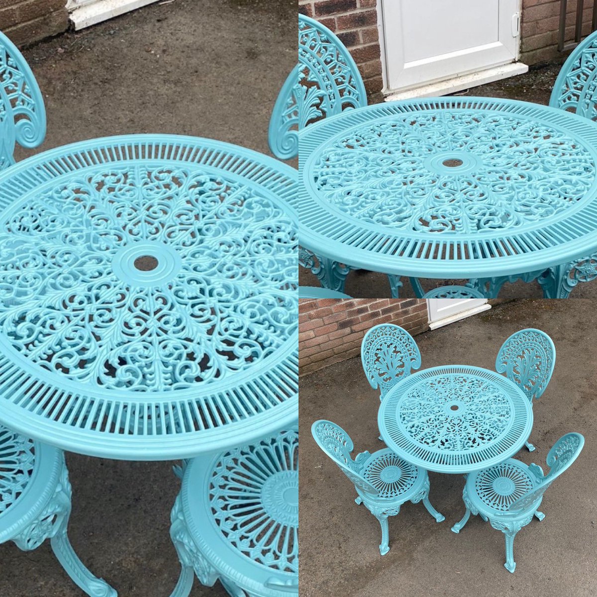 devonmetals's tweet photo. A beautiful outdoor dining set. Shotblast &amp; powder coat RAL6034
We are loving this colour 🥰

Drop us an email or call for a quote.

☎️ 01271 343104
📩 hannah@alfordengineering.co.uk

#gardendesign #gardenideas #outdoorliving #diningset #powdercoating #powdercoat https://t.co/lCpSH0yckS