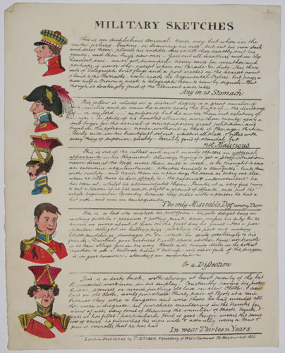 grosvenorprints's tweet image. It's Military Monday: Sketches dated 1823; #caricatures #sketches #military #handwriting #costumes #soldiers #headdress #McLean #satire #antiqueprints #writing #uniform #caps #headgear #regiments #June #hats #regimental;  grosvenorprints.com/stock.php?ref=…