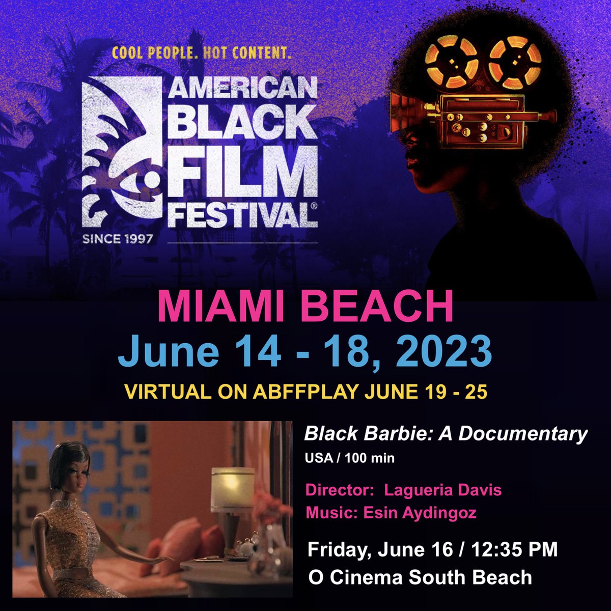 More great news in regards to the critically acclaimed doc, BLACK BARBIE A DOCUMENTARY scored by our own, @esinaydingoz will be shown this weekend at the @ABFF! #blackbarbie #composer #esinaydingoz #filmcomposer #femalecomposer
*
Tickets/More Info: abff.com