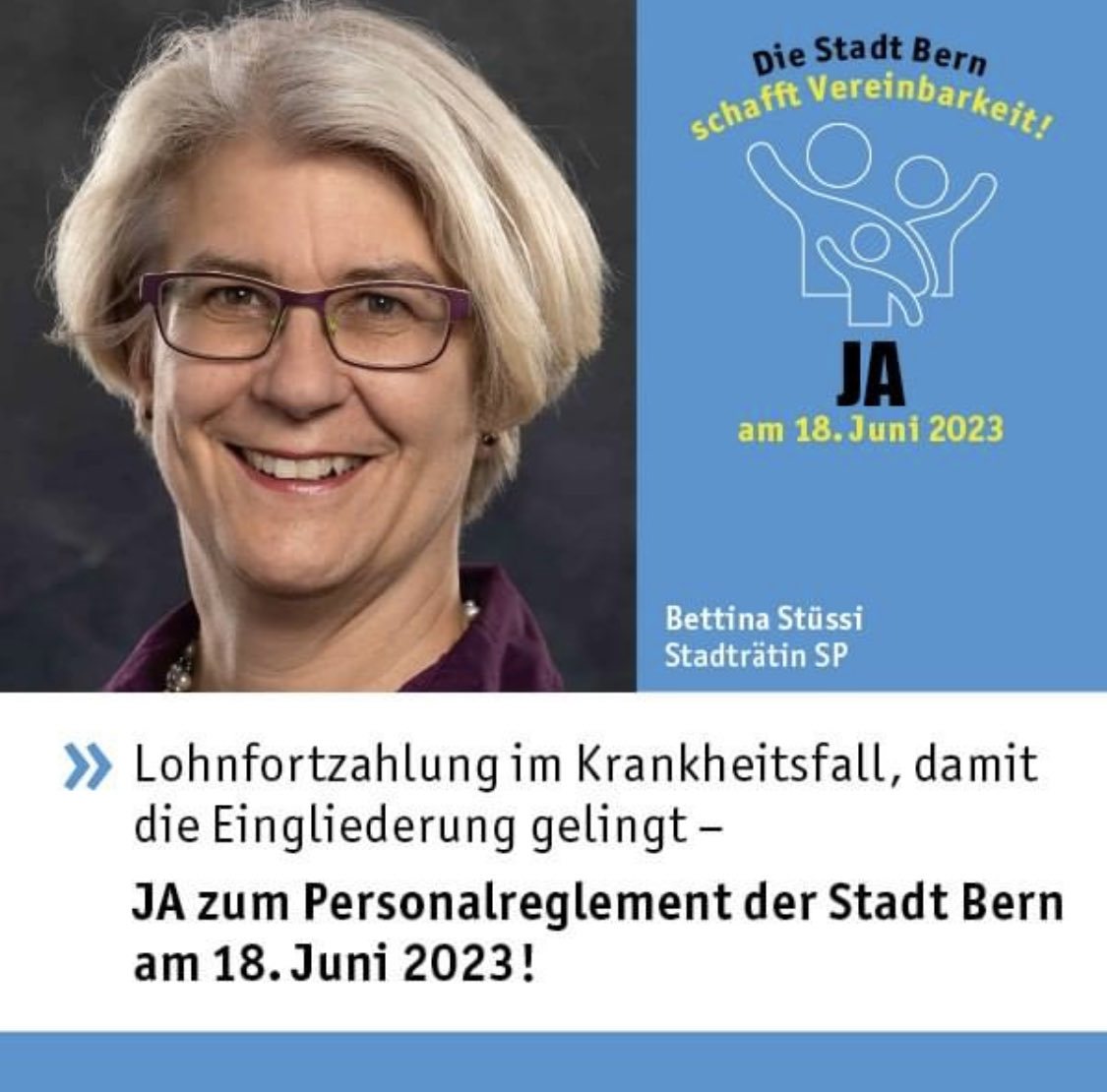 Neben Fortschritten in der Vereinbarkeit bringt das Personalreglement auch wichtige soziale Verbesserungen für die Handwerkerin, den Betreuer in der Kita und die Menschen, die unsere Strassen putzen. ⁦<a href="/M_Aebischer/">Matthias Aebischer</a>⁩ ⁦<a href="/KatGallizzi/">Katharina Gallizzi</a>⁩ ⁦<a href="/vpodBernStaedte/">VPOD Städte Energie</a>⁩