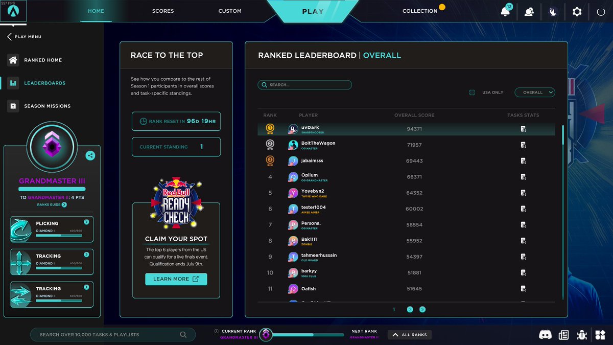 Aimlabs on Twitter "RT darknessvlr RANK 1 IN THE FIRST SEASON OF