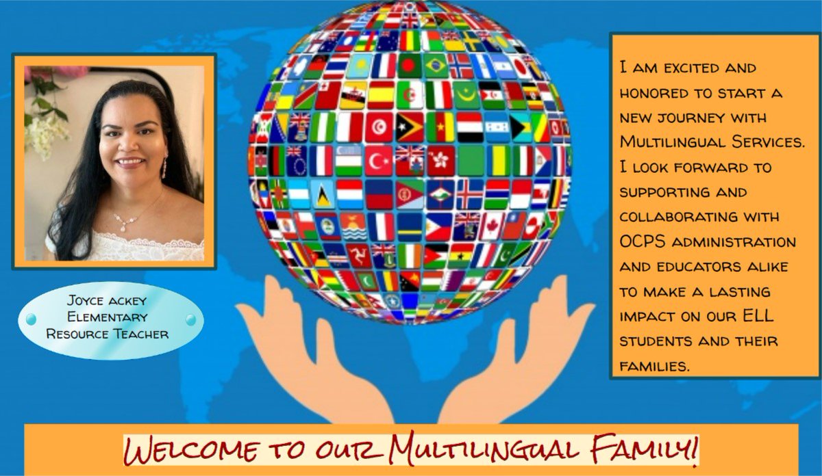 Multilingual Services (@ocps_msd) on Twitter photo <a href="/OCPS_MSD/">Multilingual Services</a> is happy to announce our newest addition to the team. Help us welcome Joyce Ackey. She will become one our Elementary Resource Teachers. #excELLence <a href="/OCPS_MSD/">Multilingual Services</a> is happy to announce our newest addition to the team. Help us welcome Joyce Ackey. She will become one our Elementary Resource Teachers. #excELLence