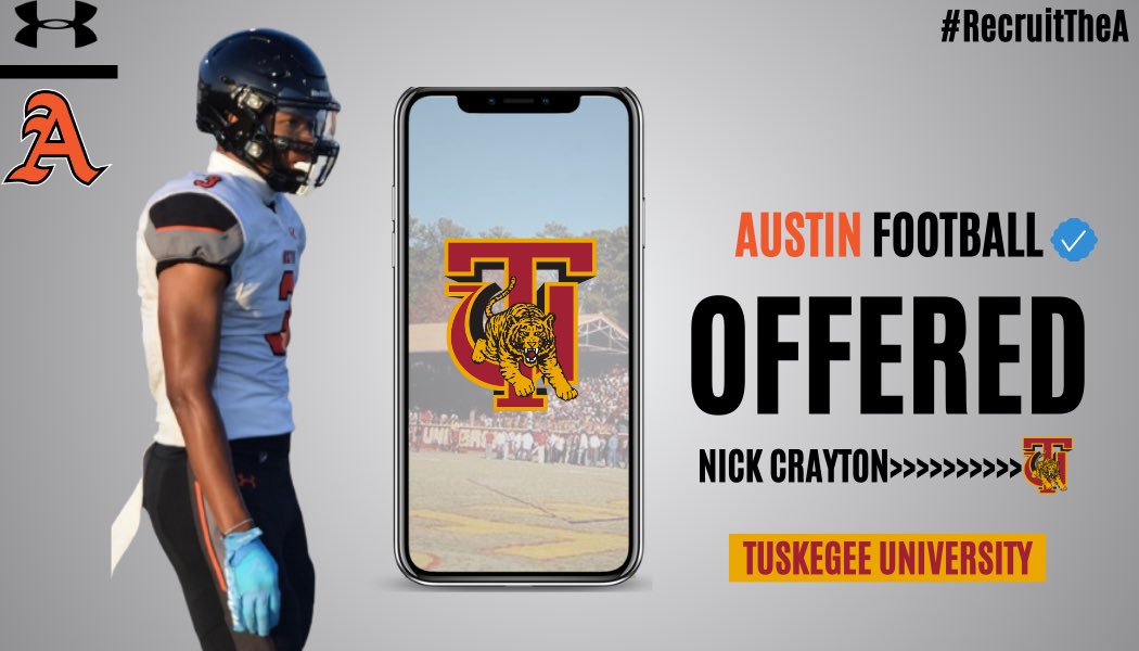 RecruitTheA's tweet photo. Congratulations to Nick Crayton on earning an OFFER from Tuskegee University today‼️ https://t.co/HKZtYhb1Xj