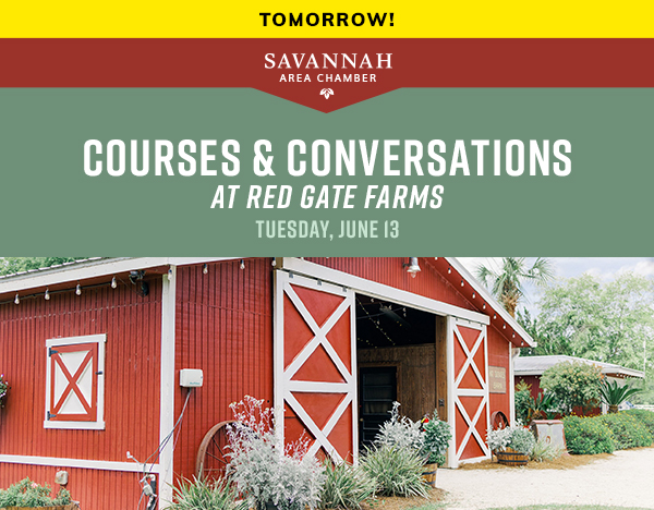 Join us TOMORROW for Courses &amp; Conversations at Red Gate Farms! 🍽️  Expand your network, forge partnerships. Don't miss out, register here: bit.ly/3Ck3GFu