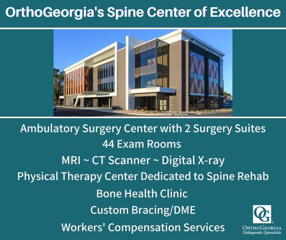 orthogeorgia's tweet photo. OrthoGeorgia’s Spine Center of Excellence is committed to delivering the highest standard of care. https://t.co/I0uktsygbD
#spinespecialist #spinecare #spinehealth #backspecialist #backdoctor #backpain #spinerehab #backrehab #PT #bonehealth #custombracing #digitalimaging #back https://t.co/tnQHBTiauy