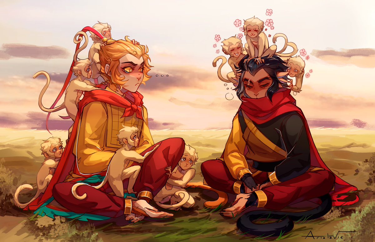 I just loved the little monkeys 🤭

#LMKfanart #LMKMacaque #lmksunwukong #LEGOMonkieKid #shadowpeach (?)