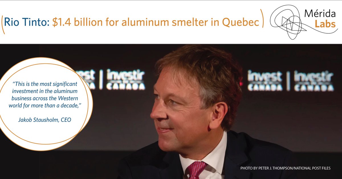 🇨🇦 Green aluminium: the Canadian government announced the signing of a partnership agreement with Rio Tinto (lnkd.in/g6Ah_yV5) to build the first Western aluminum smelter in a decade using AP60 electrolysis technology  in Saguenay, Québec.
#electrolysis  #energytransition