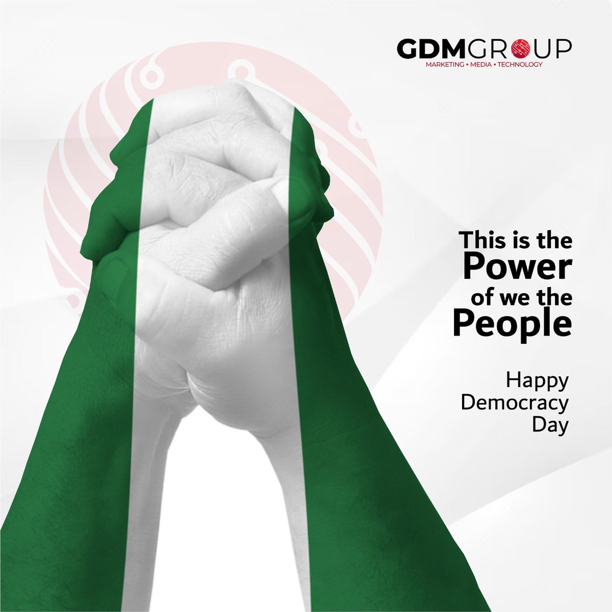 ProjectGdm's tweet photo. Happy Democracy Day, Nigeria 🇳🇬
#democracy #gdmgroup #DemocracyDay https://t.co/TPLOip8tOE