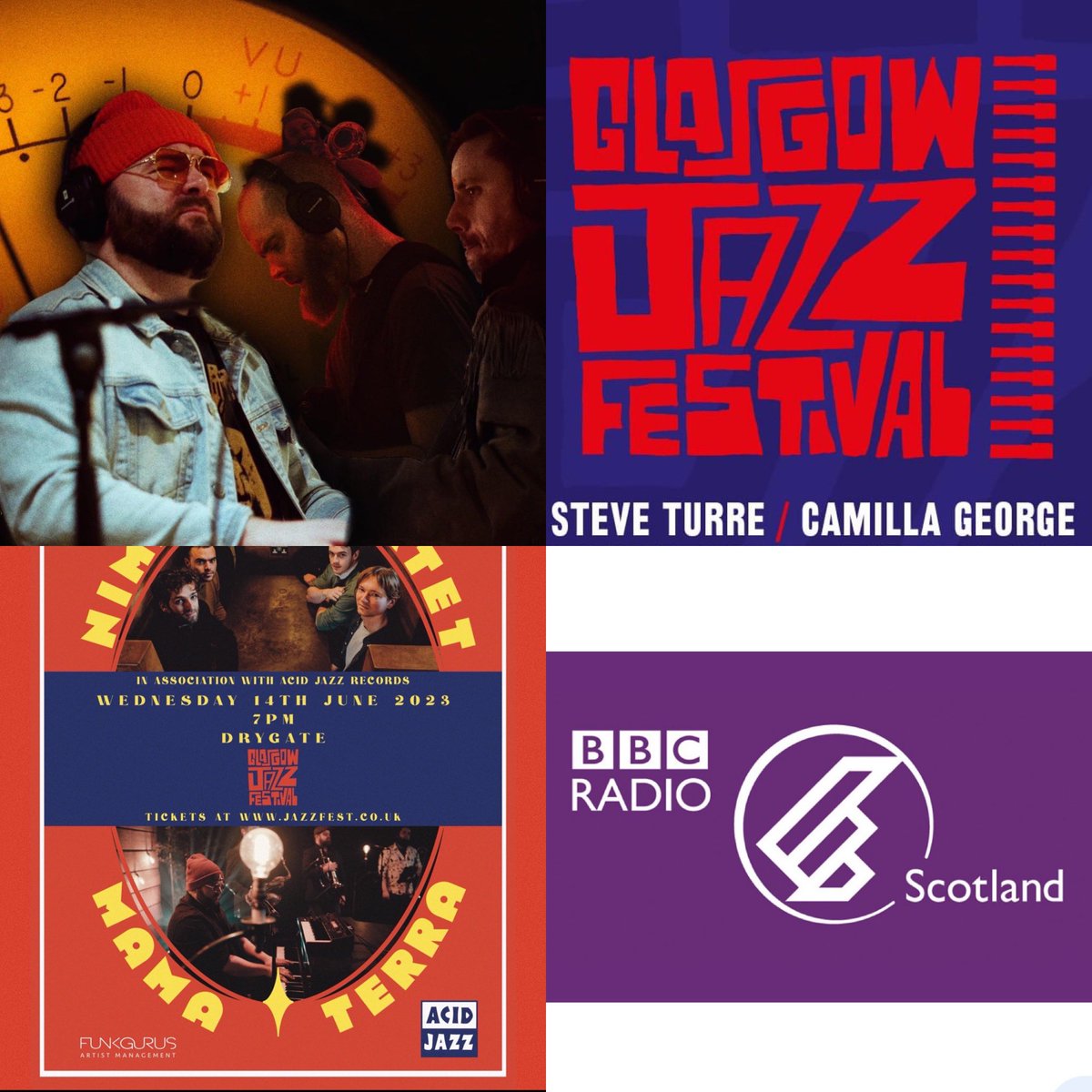 This week @GlasgowJazzFest Wed14th - @BBCRadioScot Live session with Mama Terra (3pm). Then - @NimbusSextet & Mama Terra (Acid Jazz) - Drygate 10pm. Fri16th - @fotdp Oran Mor.8pm. Sun 18th - Chicken Drawer ) Support slot for #steveturre at St Luke’s. 7.30pm #glasgow