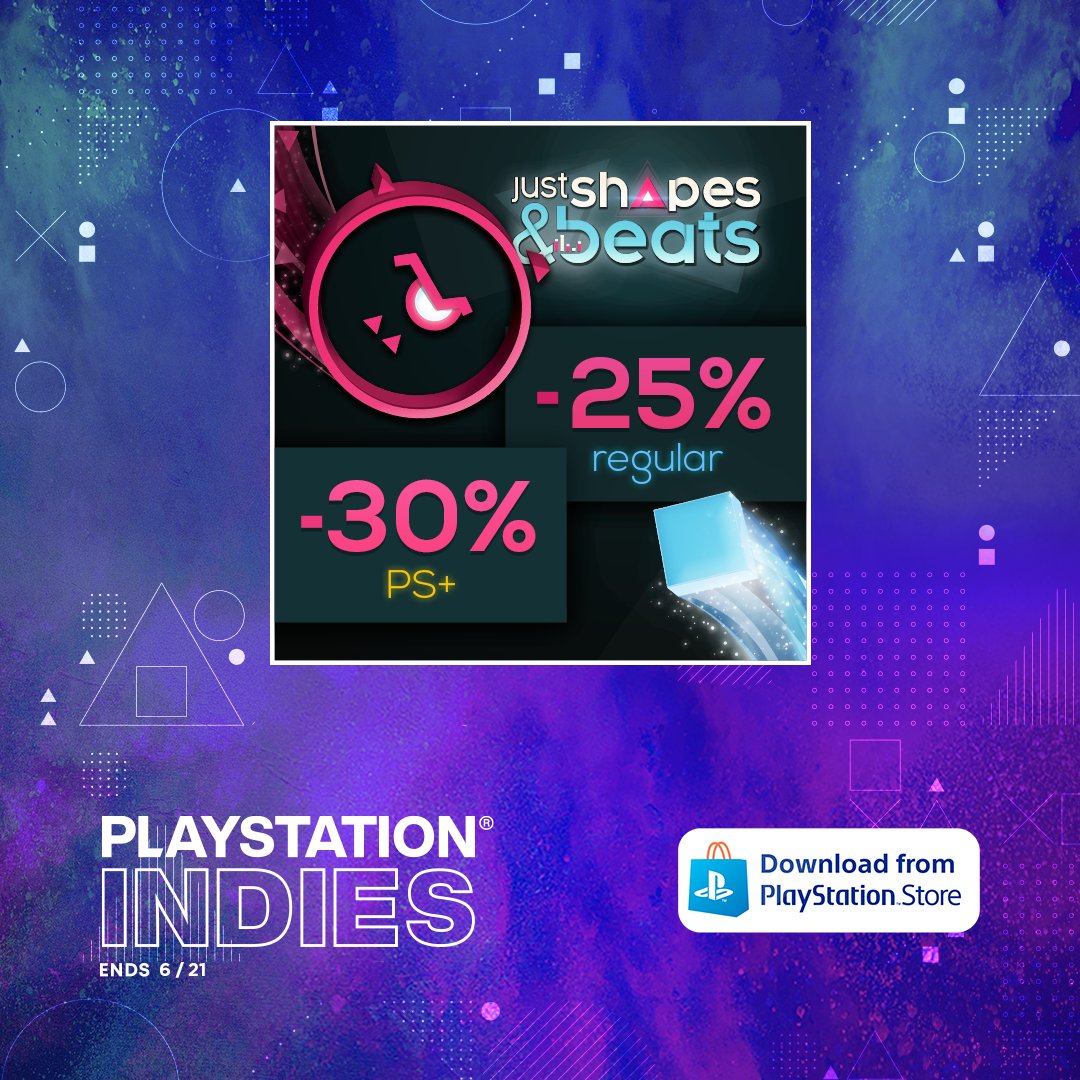 Just Shapes & Beats on X: PlayStation-wielding friends, if you want to  grab the game, we're on sale right now at 25% off (30% for PS+) so don't  miss out.   /