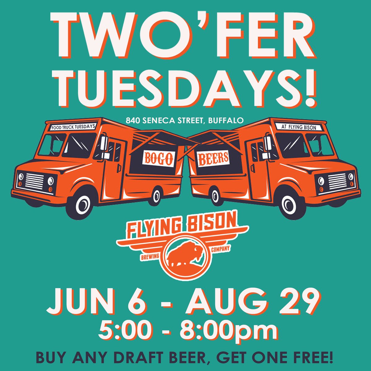 Food Truck Tuesday in our neighborhood tomorrow.
In addition to trucks &amp; music at Larkin Square, stop down to the brewery from 5-8pm for 2-for-1 beers &amp; our own variety of trucks (lineup TBA tomorrow morning)!