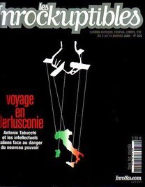 histgeoblog's tweet photo. Une des belles couvertures des #Inrocks qui en leurs années hebdo jouaient beaucoup 
Avec les affiches de #cinéma. Ici celle du Parrain pour évoquer le pouvoir toxique de #Berlusconi https://t.co/ulJSpseyvr